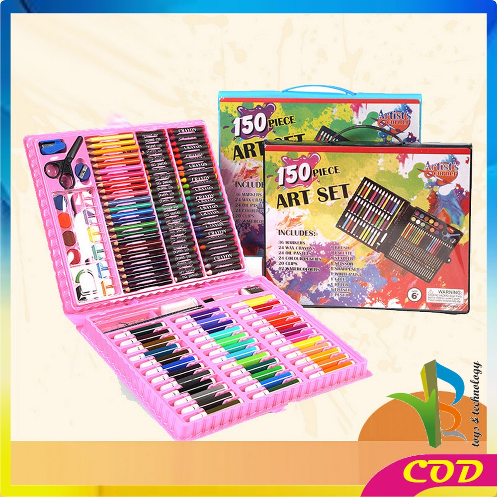 RB-A28 Crayon Set Pensil Warna Isi 150PCS / Alat Tulis Colouring Book / Peralatan Gambar Lukis Mewarnai Anak