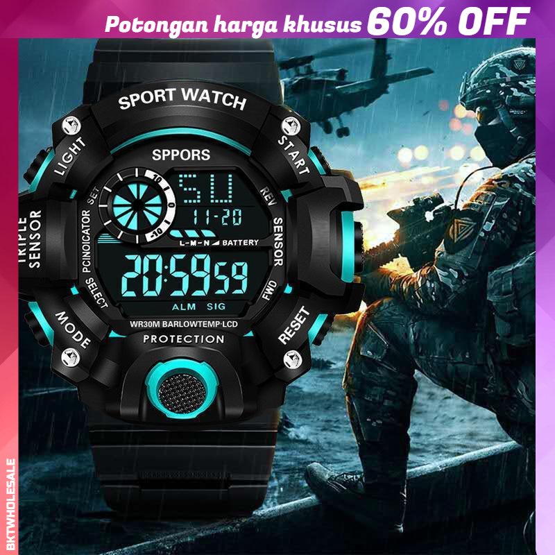 [Ready Stock ]  COD Jam Tangan Digital Pria Dual Time Sport Watch / Jam Tangan Pria Sport Watch Fashion