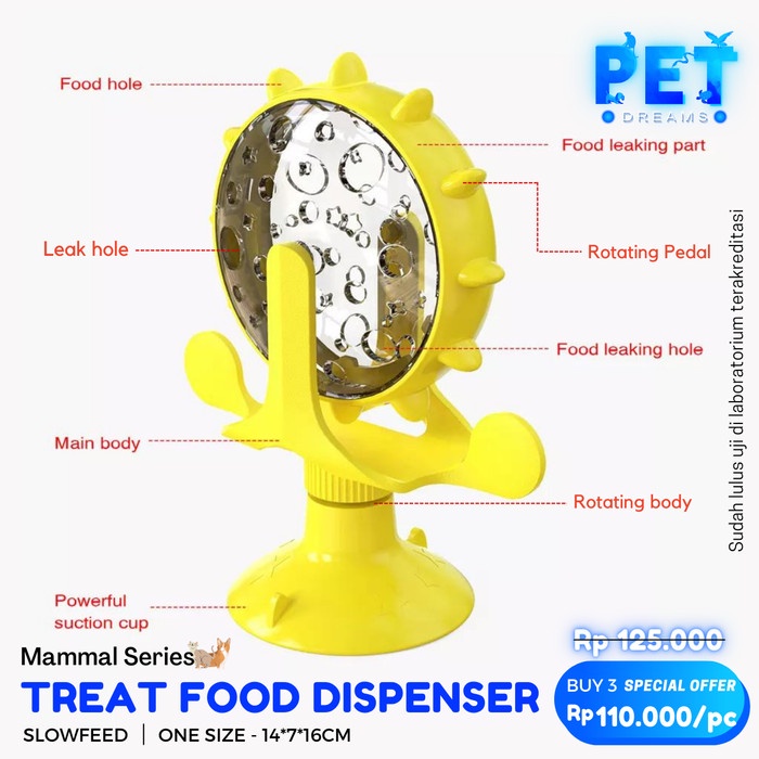 MAINAN KUCING ANJING SNACK DISPENSER TEMPAT MAKANAN GERAK CAT DOG TOY