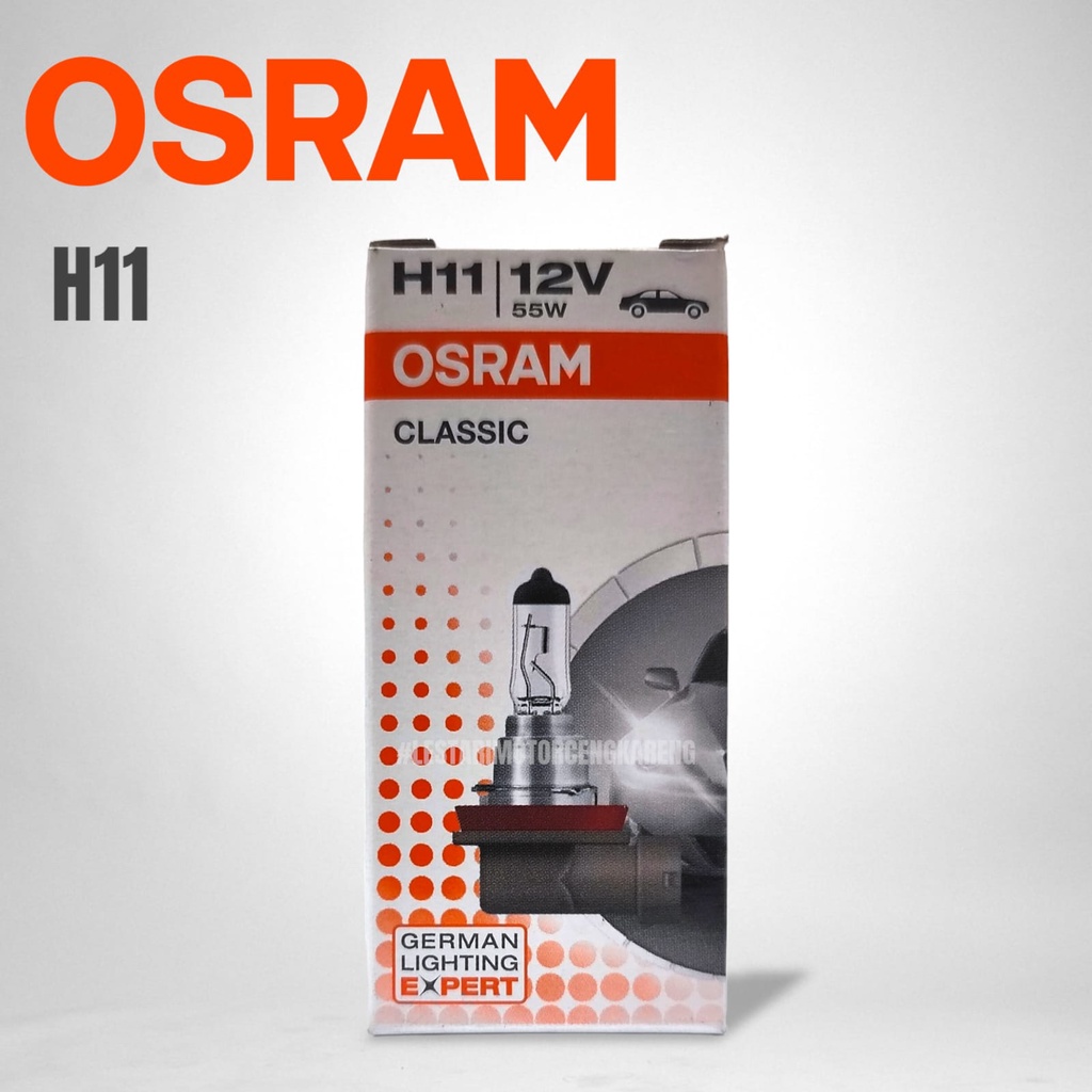 BOHLAM LAMPU DEPAN MOBIL H11 12V 55W OSRAM ORIGINAL STANDARD 64211