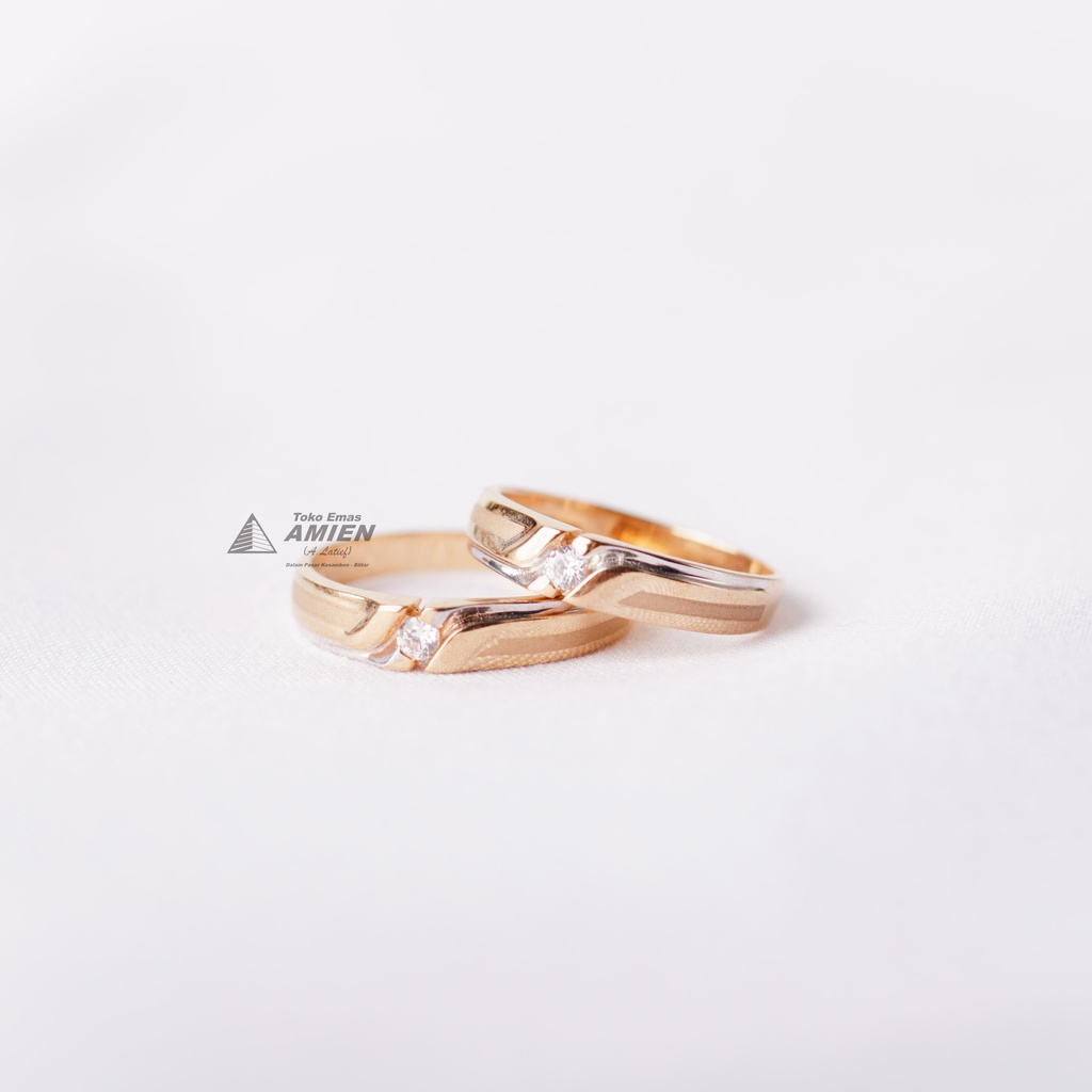 Toko Emas Amien Cincin Emas Asli Kadar 375 (37,5% / 8K) 2.100 gram - Cincin Nikah Kawin Lamaran Tuna