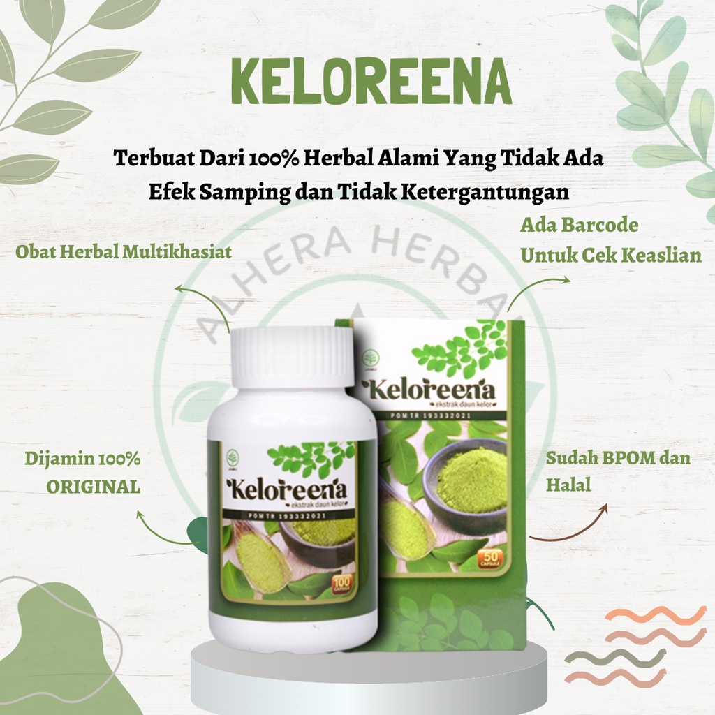 KELOREENA 100% ORIGINAL, Obat Herbal KELOREENA, Obat Herbal Daun Kelor, KELOREENA Bisa COD