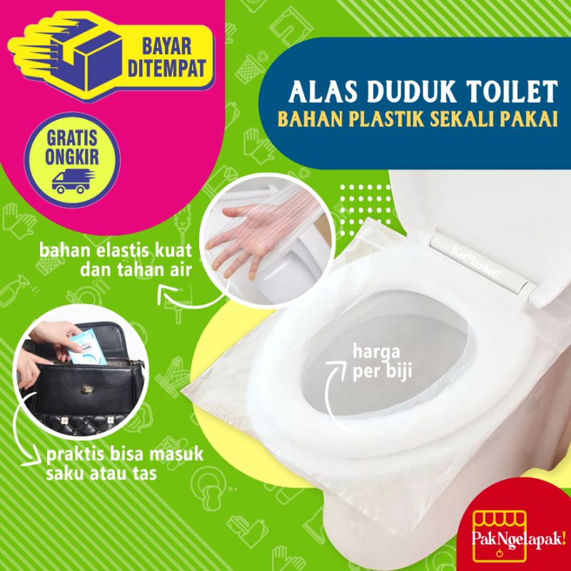 WATERPROOF TOILET SEAT COVER - 1 pcs Alas Duduk Kloset Tahan Air Plastik Bening Transparan Sekali Pa