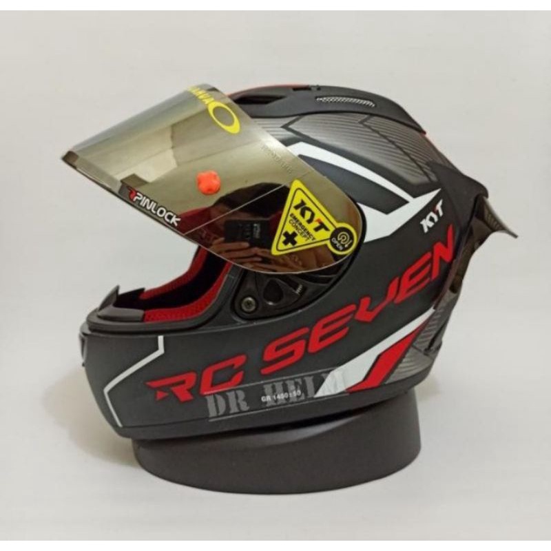 HELM KYT RC7 #18 BLACK  DOFF RED PAKET GANTENG