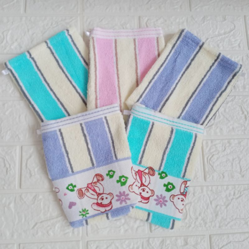 [SET 2 PCS] Waslap Handuk Mandi Bayi / Lap Bayi / Seka Dixon Motif