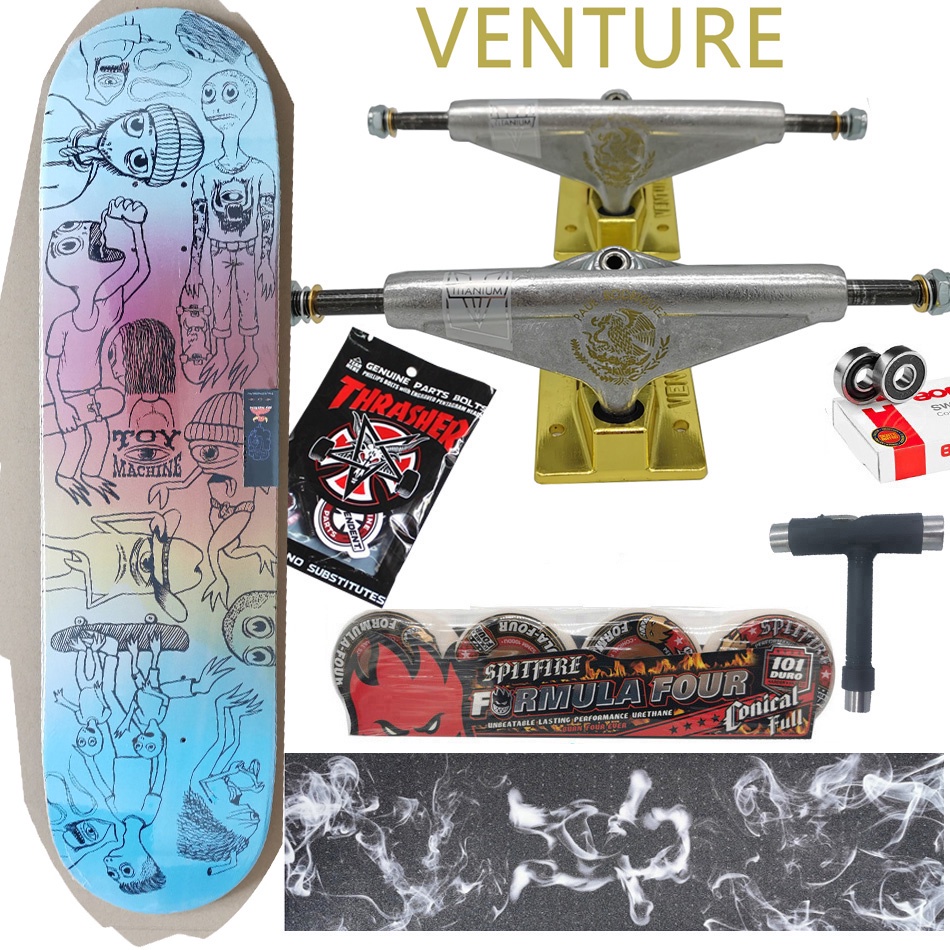 Mainan Mesin skateboard spitfire wheels grip tapes THUNDER trucks hardware