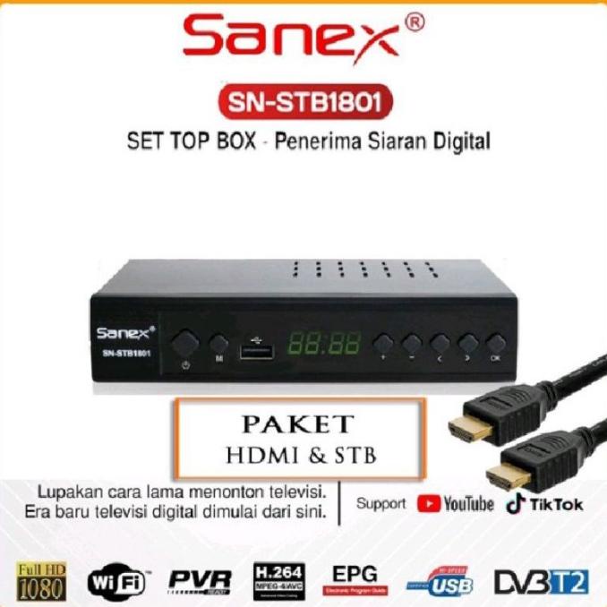 STB SET BOX TV DIGITAL SANEX DVB T2 MPEG4 WIFI/TV HDMI FULL HD