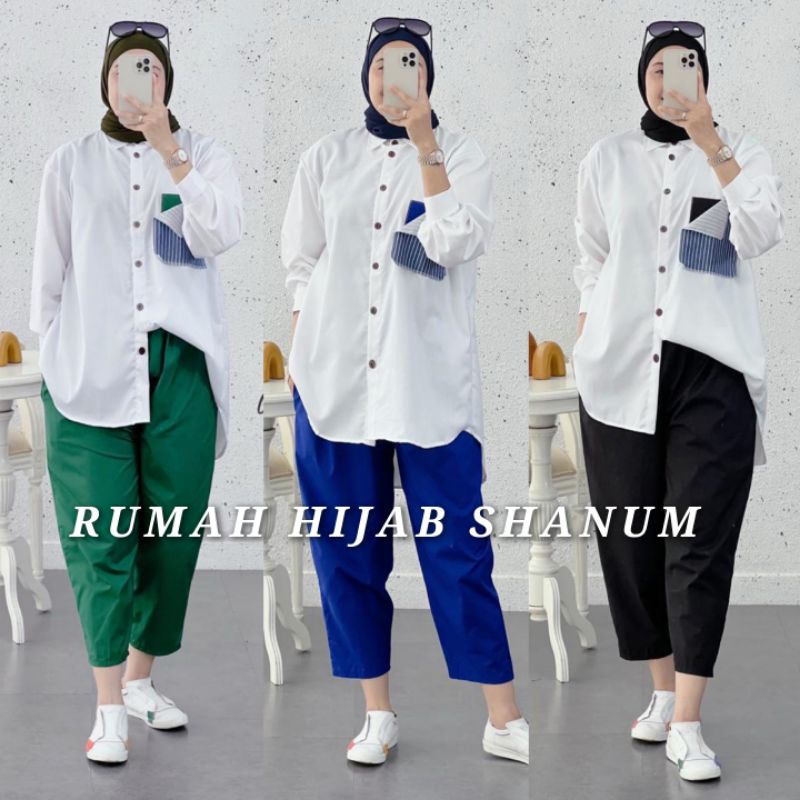 FEDORA SET BY GAGIL FASHION ONE SET SETELAN KEMEJA ATASAN CELANA WANITA KULOT PANTS WANITA TERBARU K