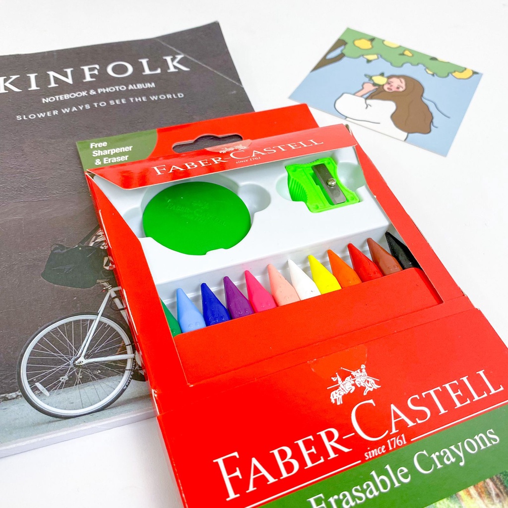 

YUH ERASABEL CRAYON DENGAN 12 WARNA / KRAYON MERK FABER CASTELL DI JAMIN ORI / FREE RAUTAN DAN