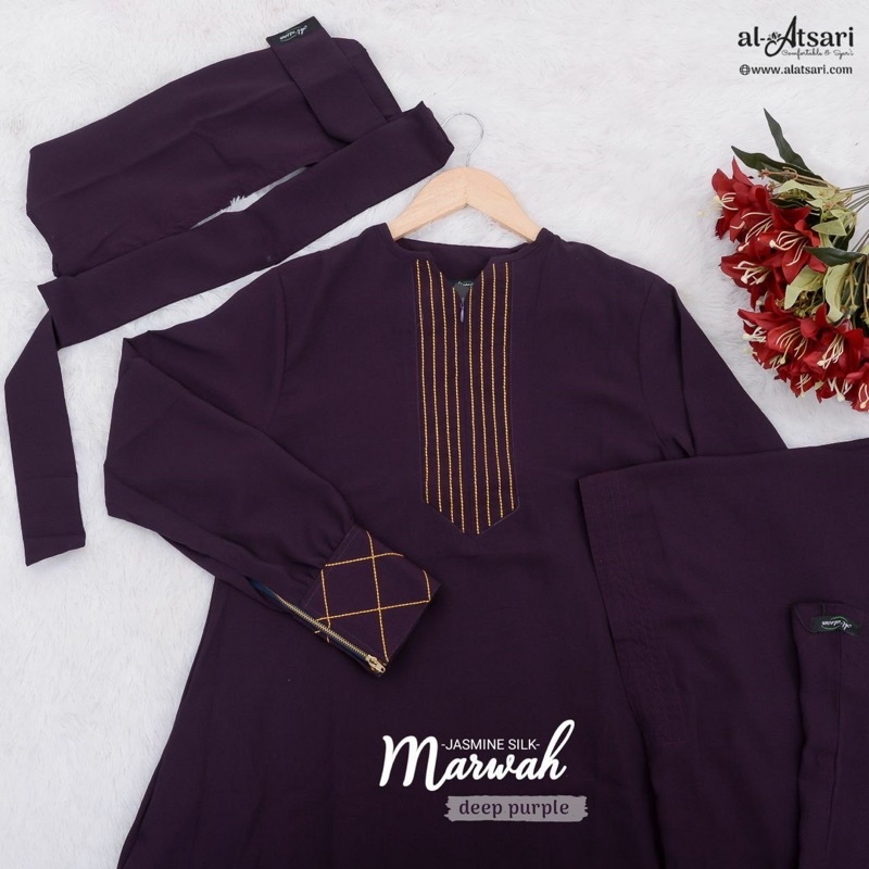 Al atsari Gamis marwah Deep Purple ungu tua size S