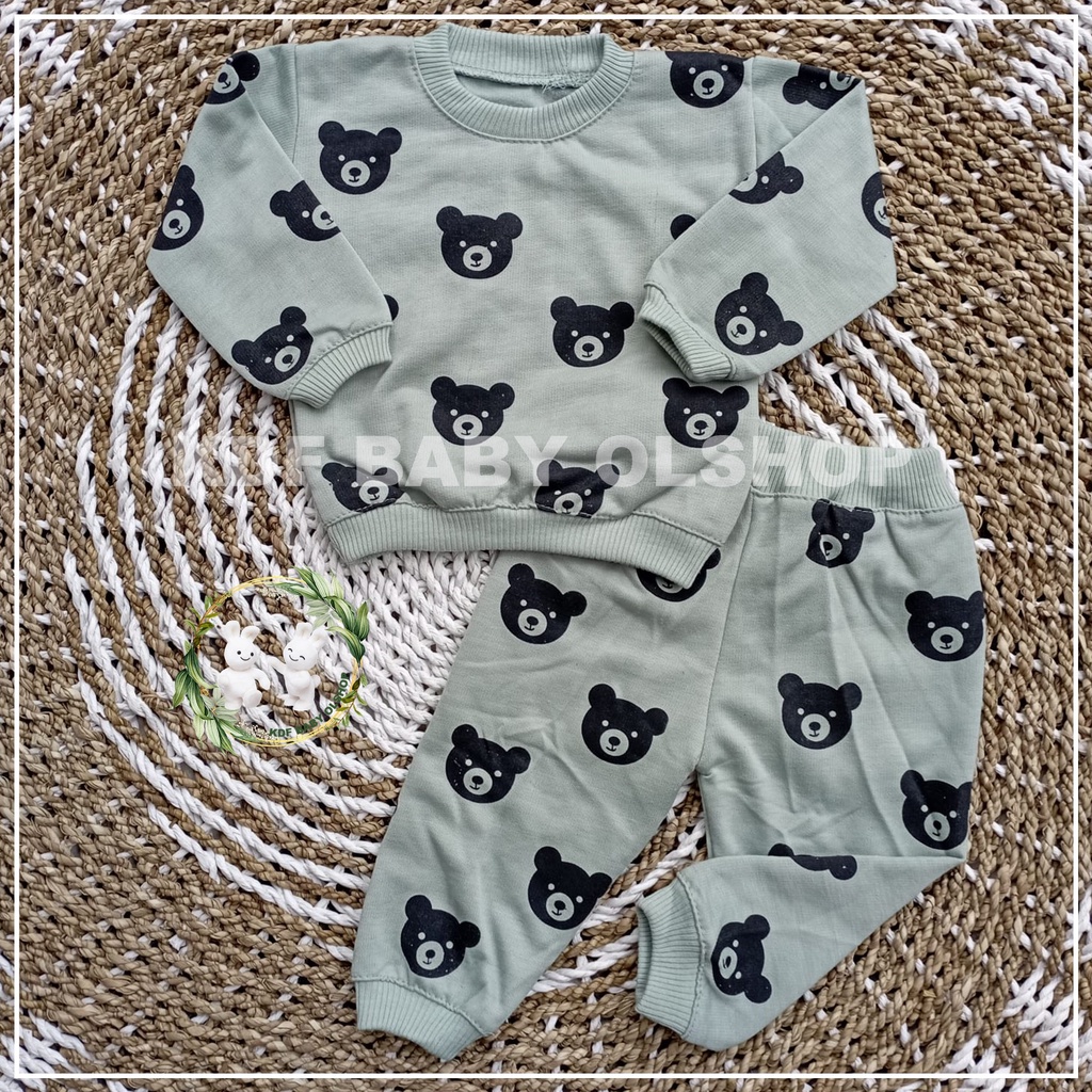 setelan sweater anak laki laki 4-15 bulan motip kepala beruang switer anak laki laki sweter anak laki laki sweater anak perempuan