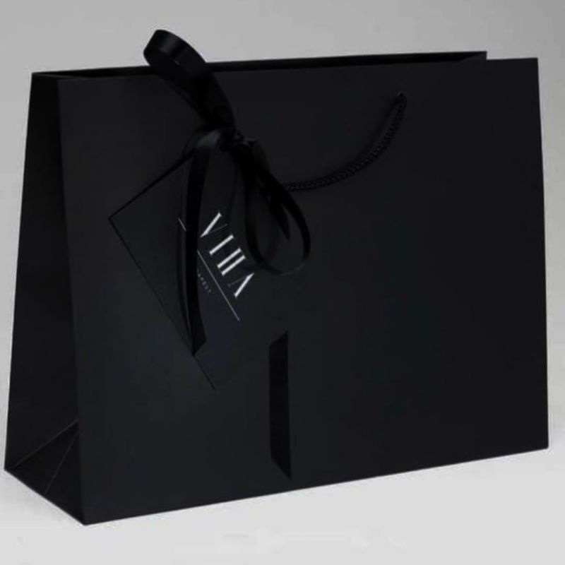 

Paperbag ELEGANT Hitam Doff. Tas souvenir. Tas Belanja. Goodie bag