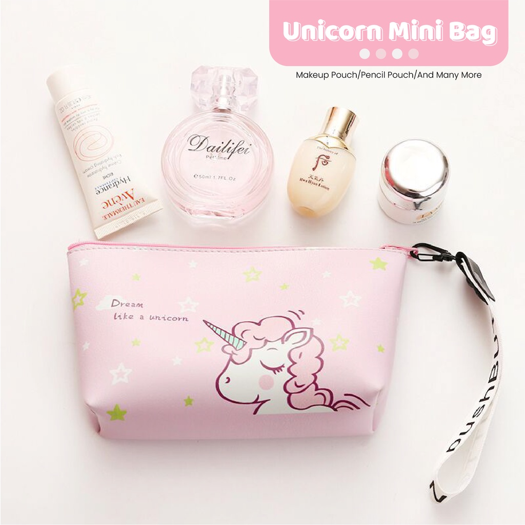 Pretty Dompet Kosmetik / Tas Aksesoris Makeup Dompet Pouch Kosmetik Karakter Lucu Unicorn