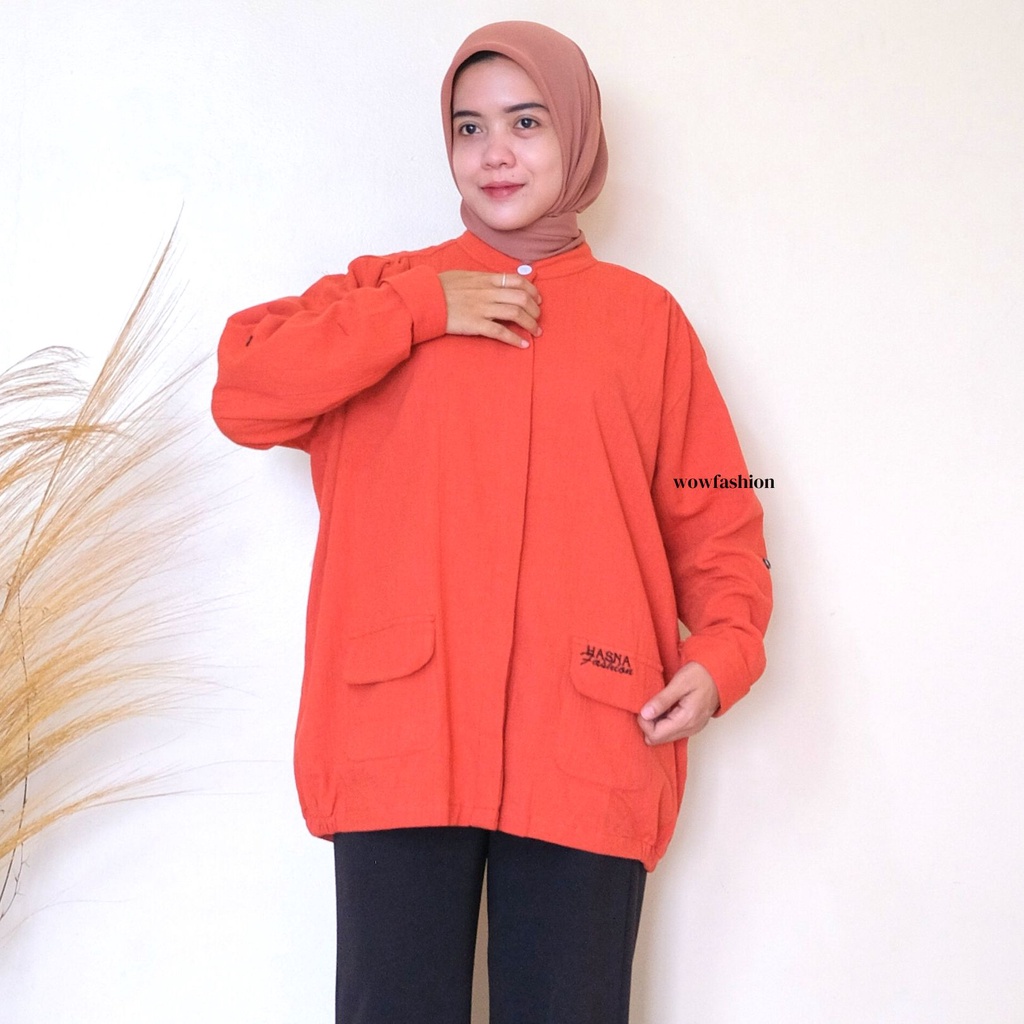 WOW-Hasna Kemeja Linen Crinkle - Atasan Wanita