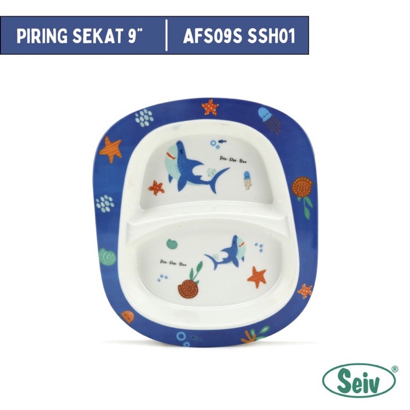 Piring Makan Anak 9” Sekat Melamine ONYX | Piring Makan Melamin Karakter Lucu | Piring Baby