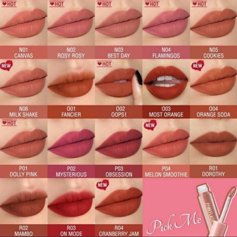 bgskinbukittinggi- PINKFLASH LIP MATTE Waterproof Lipstik  Lembut BPOM