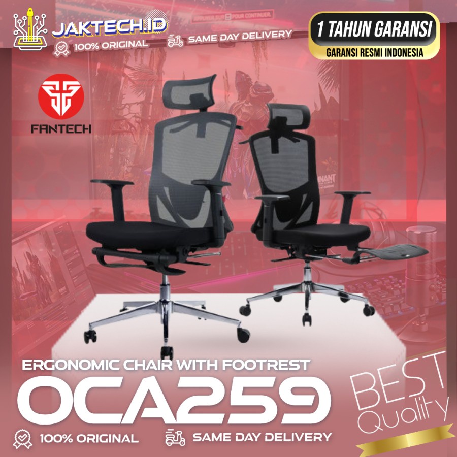 Fantech OCA259 Ergonomic Chair with Footrest