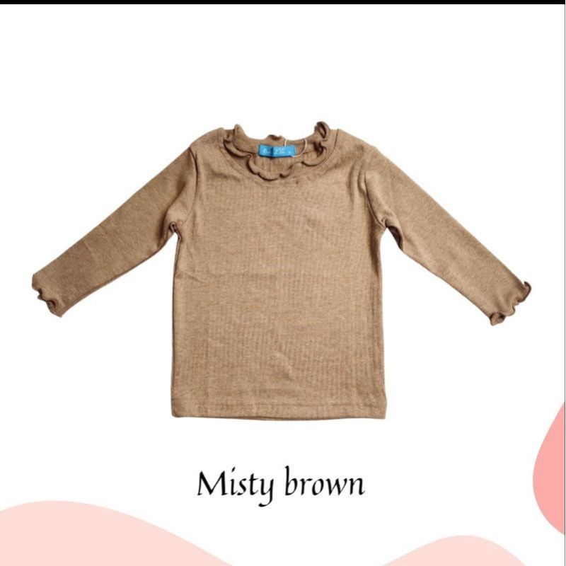 Baju Anak Perempuan KIRIWIL  Panjang  Curly Ruffle Knit Tee Rib 1-5 Tahun