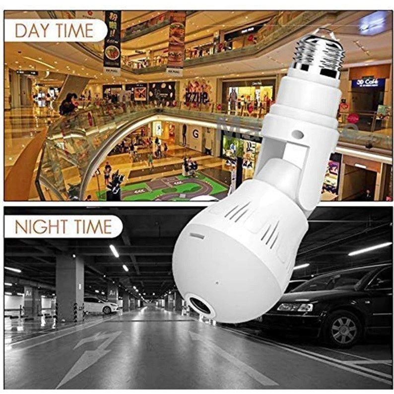 A6 IP Camera Bulb WiFi Panoramic V380 - Ip Cam Bohlam A6 App V380 - Kenji Shop