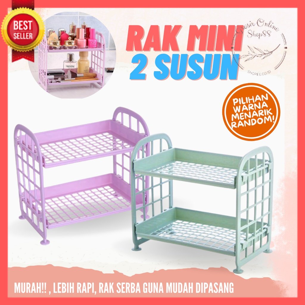 [GOS] - D304-RAK PLASTIK SERBAGUNA 2 SUSUN - RAK PLASTIK 2 SUSUN - RAK KOSMETIK MINI