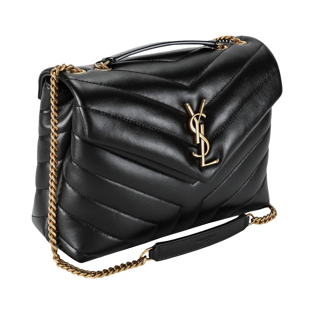 YSL Loulou Shoulder Bag Quilted Leather Black GHW - Small (25x17x9)