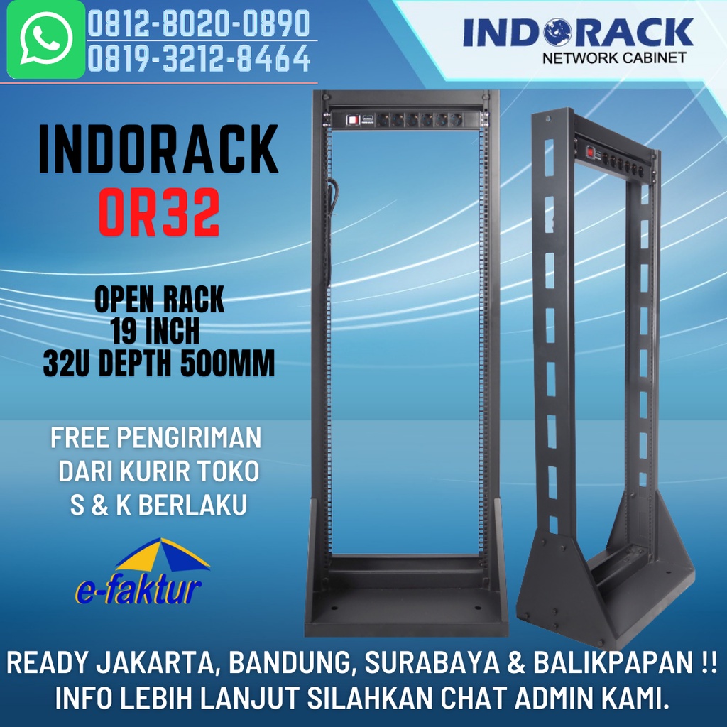 Indorack Open Rack 32U Rack Server 19" OR32 Rak Server 19"