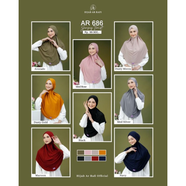 Arrafi Hijab Jilbab Kerudung Instan || Arrafi Hijab Ar 686 Non Pet