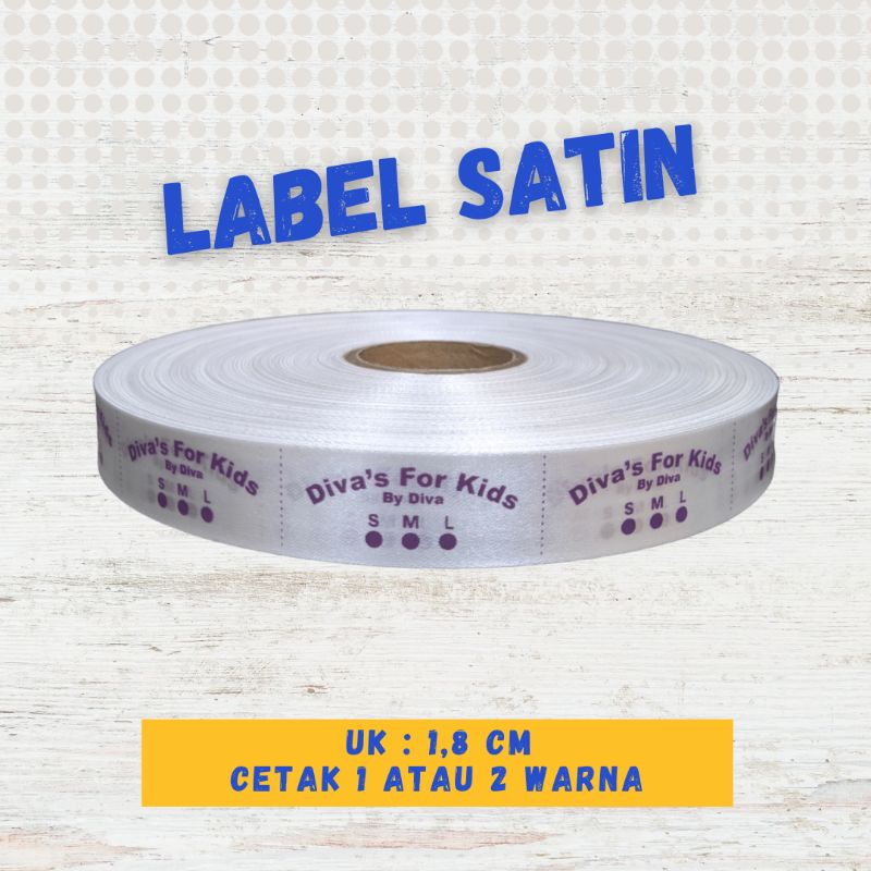 

Label Satin 1,8 cm label merk 1 warna, 2 warna