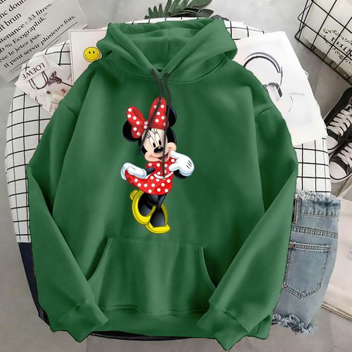 Hoodie Minnie Mouse Wanita - Jaket Hoodie Jumper - Bahan Fleece