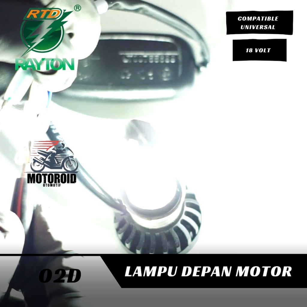 Lampu Depan RTD M02D FREE BONUS SAKLAR DIM 3 TITIK 35w 3 sisi mata LED RAYTON HEAD LAMP