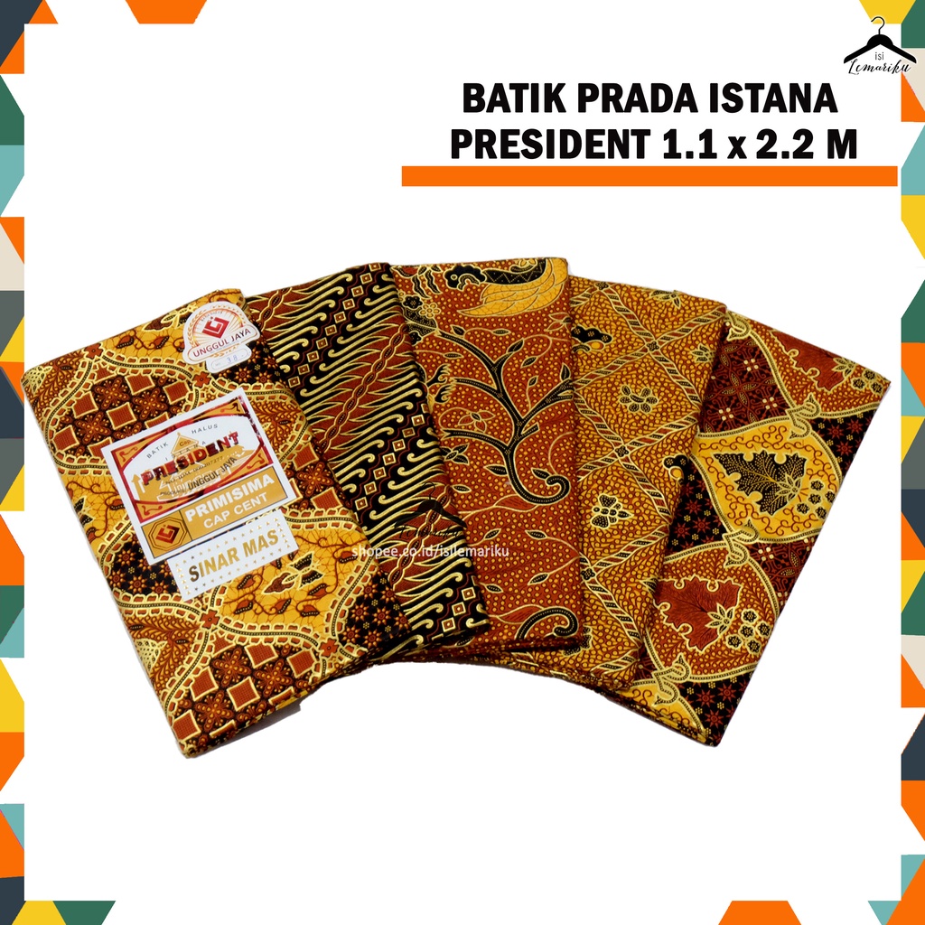 Kain Batik Emas Prada Halus Istana President SINAR MAS 2,2 x 1,1 meter