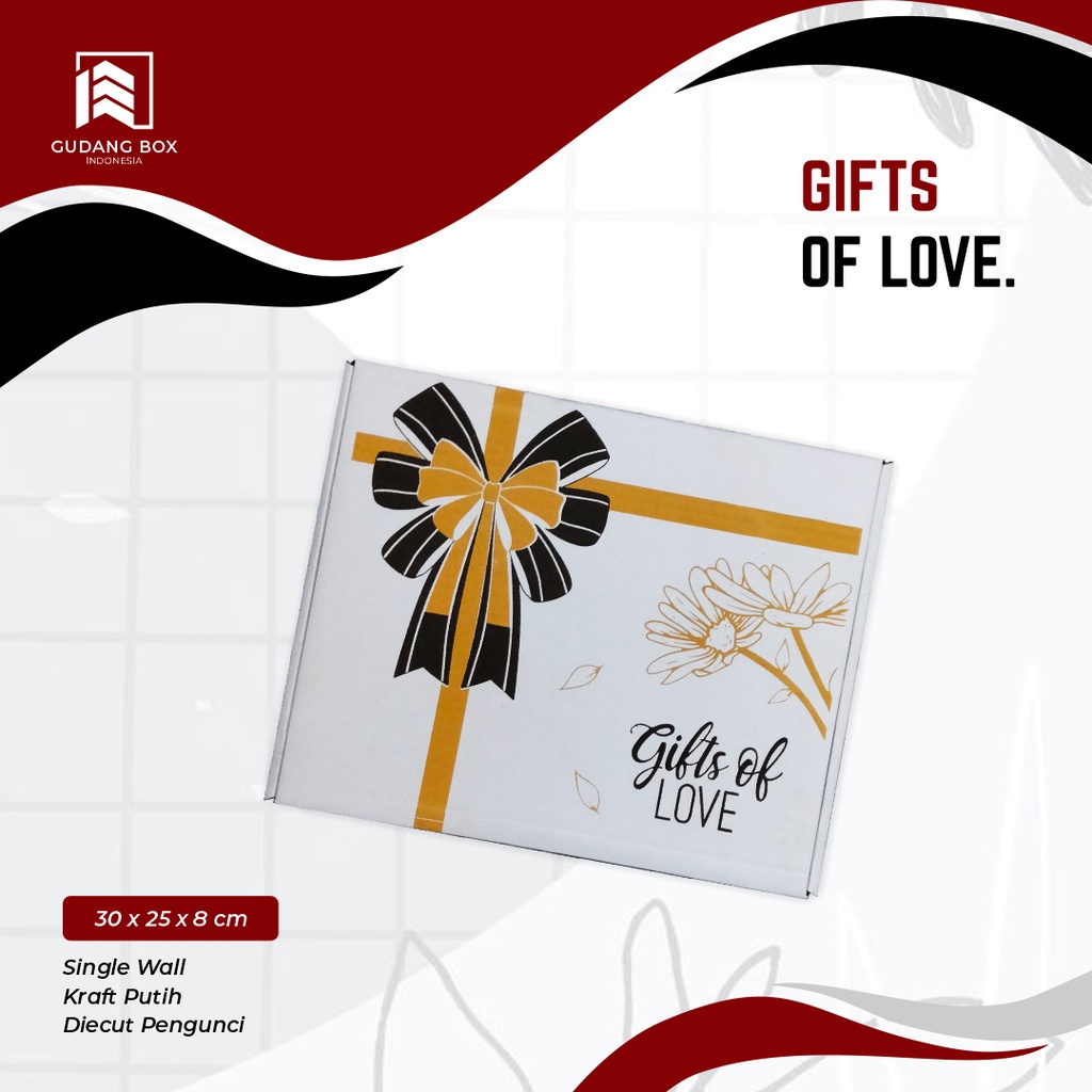 

Kotak Kado - Gift Of Love (Uk. 30 x 25 x 8 cm) Hampersbox/Giftbox/Boxkado/Kardus/Kotakhadiah/BoxPackaging/Boxbaju/Boxtas/Boxsepatu
