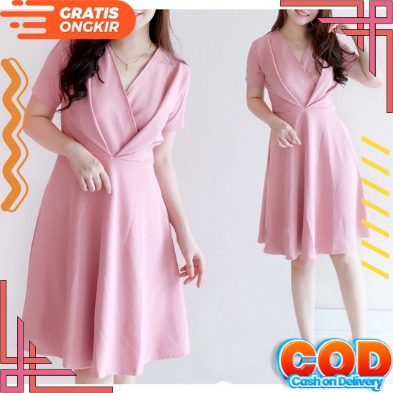 Midi Dtess Scuba Bangkok Premium Dress Set Blazer Dress Rompi Baju Ke Gereja Dres Natal Fyr 83533 Dr