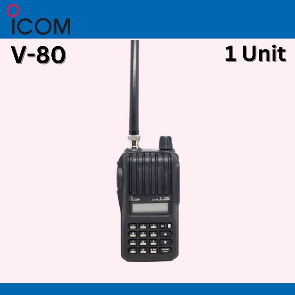 Radio HT Handy Talky Icom V80 V-80 VHF Lithium Walkie Talkie Icom V80