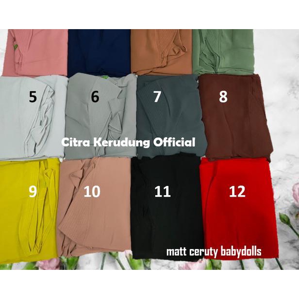 Jilbab Syari Ceruty Babydolls premium import model polos 2 Layer - Merah Maroon