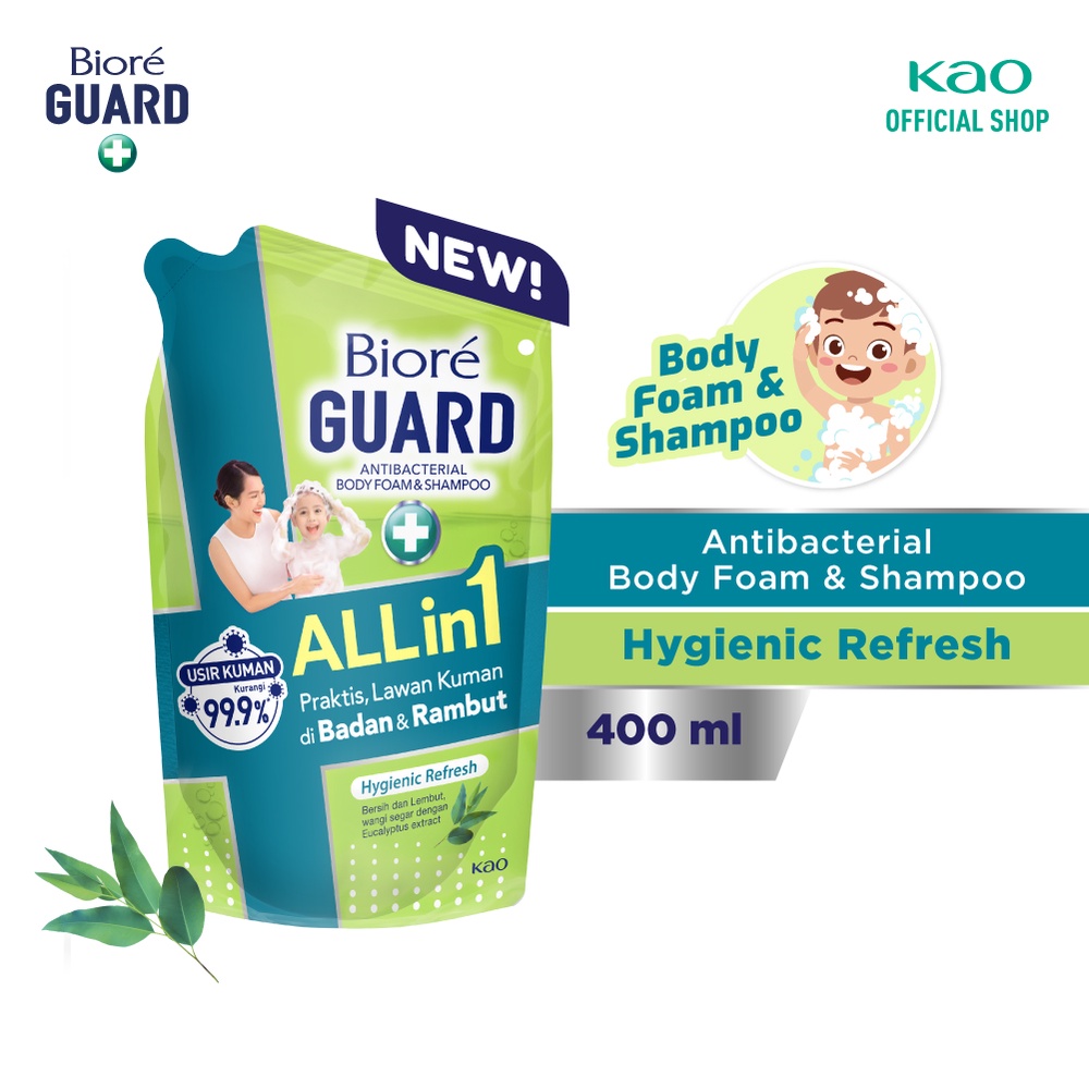 Biore Guard All in 1 Shampo Sabun Mandi Cair Hygienic Pouch 400ml
