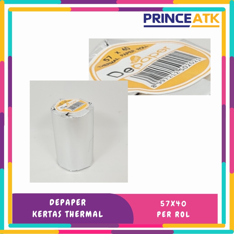 

KERTAS THERMAL STRUK KASIR 57 X 40 per ROLL CORELESS DEPAPER