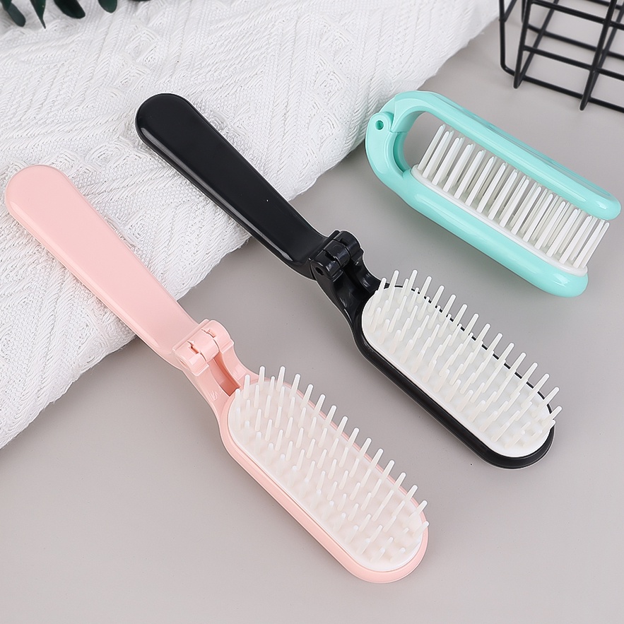 1pc Sisir Rambut Lipat Portable Anti Statis Untuk Travel