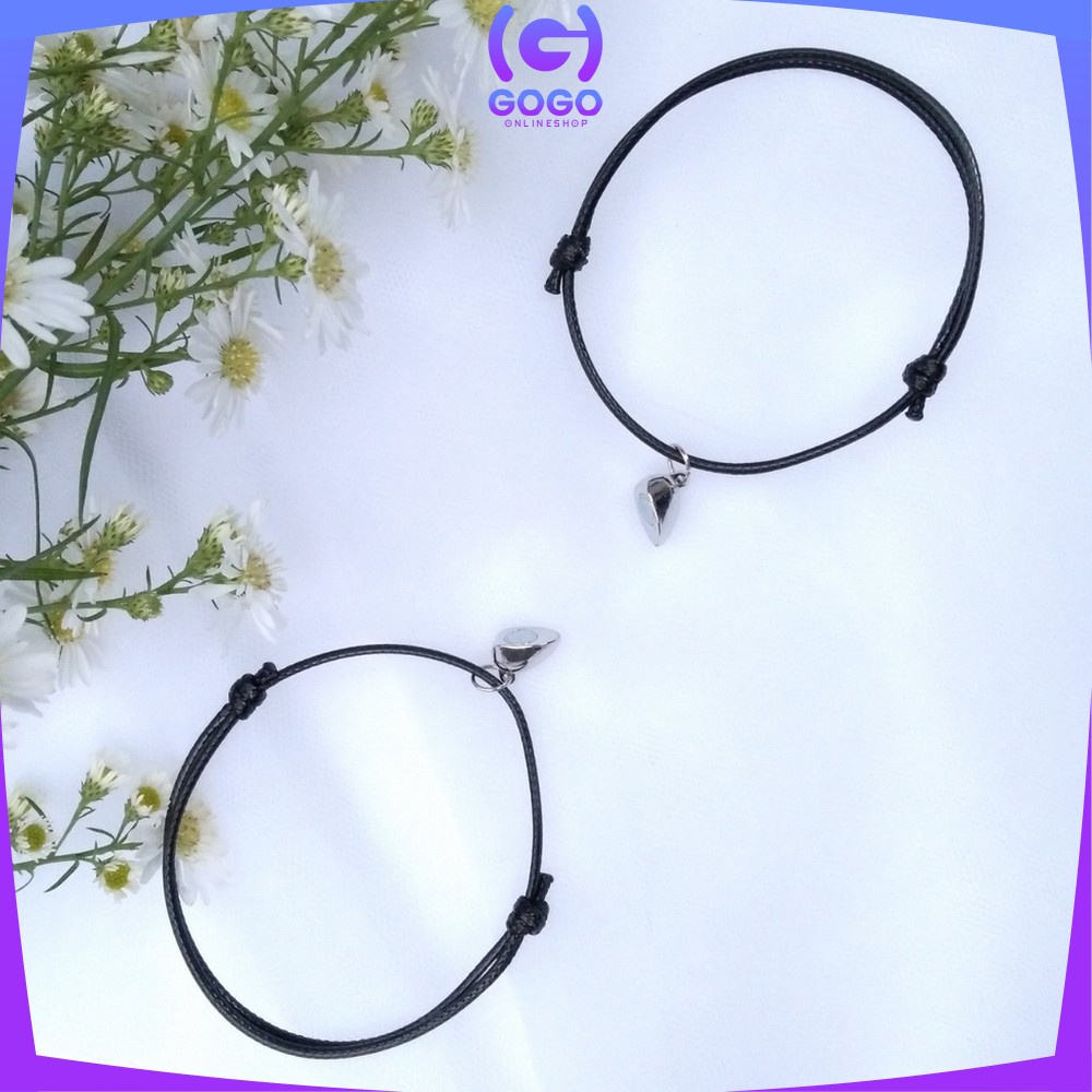 GOGO-K67 Gelang Couple Magnet Fashion Wanita Pria 2PCS Gelang Tali Persahabatan Anyaman Gelang Etnik Braided Bracelet