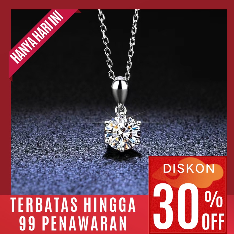 【100% asli moissanite, bisa jual kembali toko emas lain】Fitzgerald Luxury Jewelry 1ct/2ct/3ct Klasik