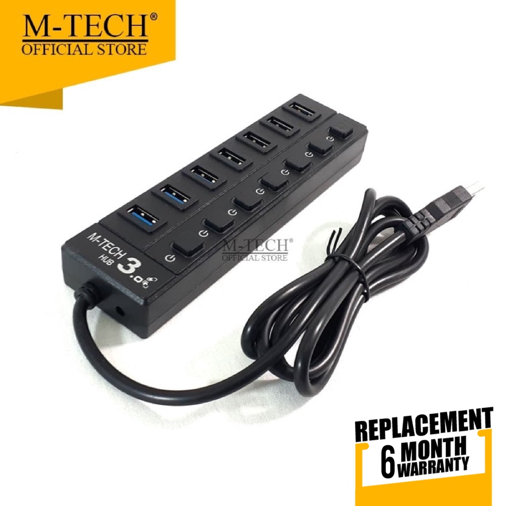 M-Tech Original MT UH3 Super Speed USB Hub 7 Port 7 Switch USB 3