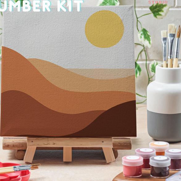

Paint by number lukisan gurun dessert canvas 20x20 cm / painting kit - dessert02, 15x15cm