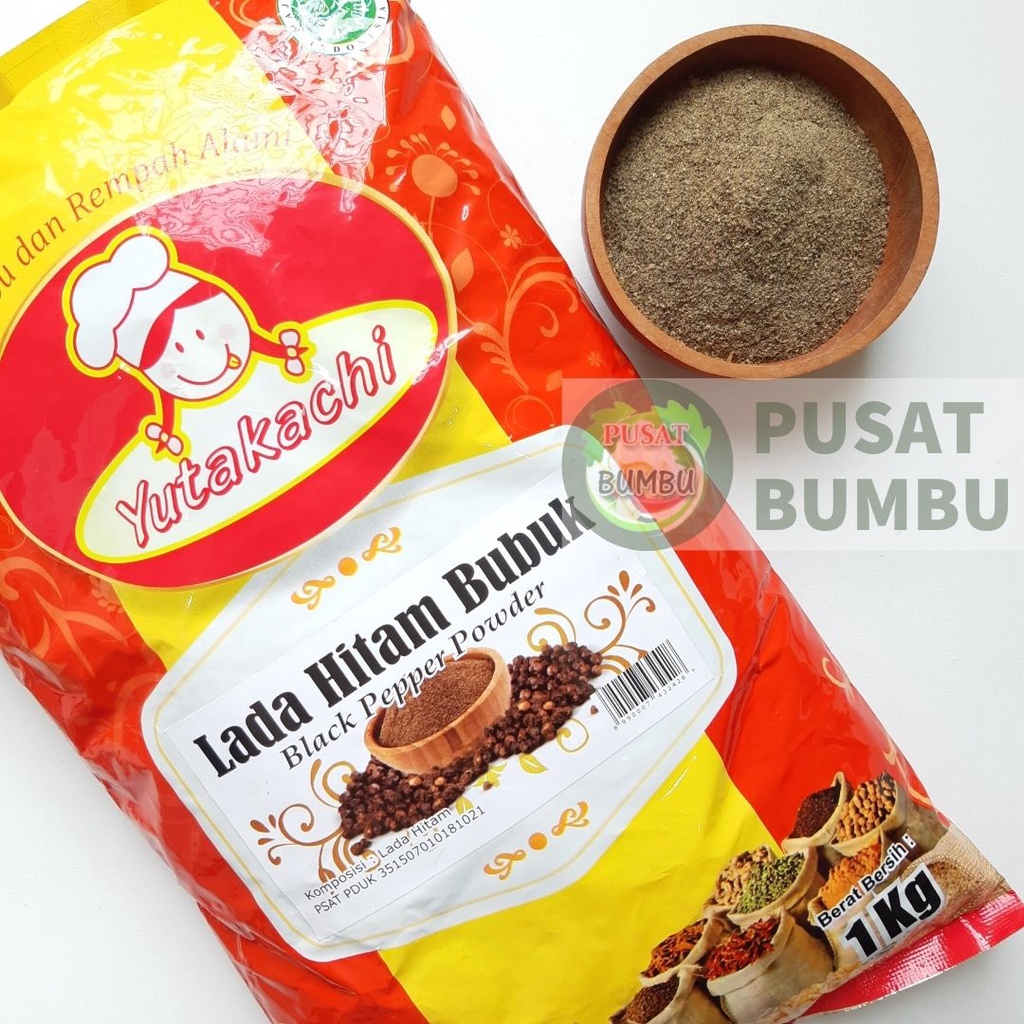 MURNI Lada Hitam Bubuk 1Kg Yutakachi /Blackpepper Powder /Black pepper/ Merica Bubuk /Pusat Bumbu