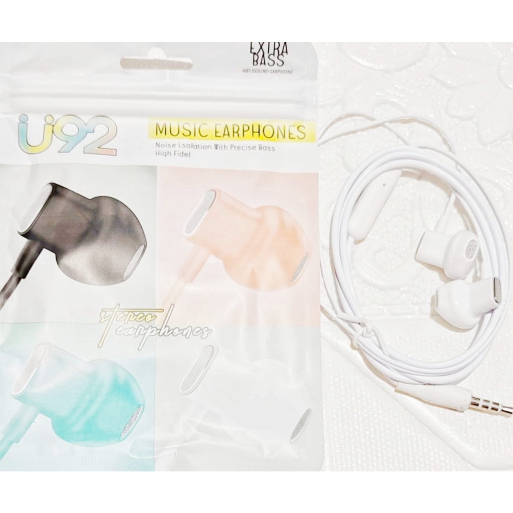 U92 - Headset Macaron + Mic U92 Packng Plastik super bass