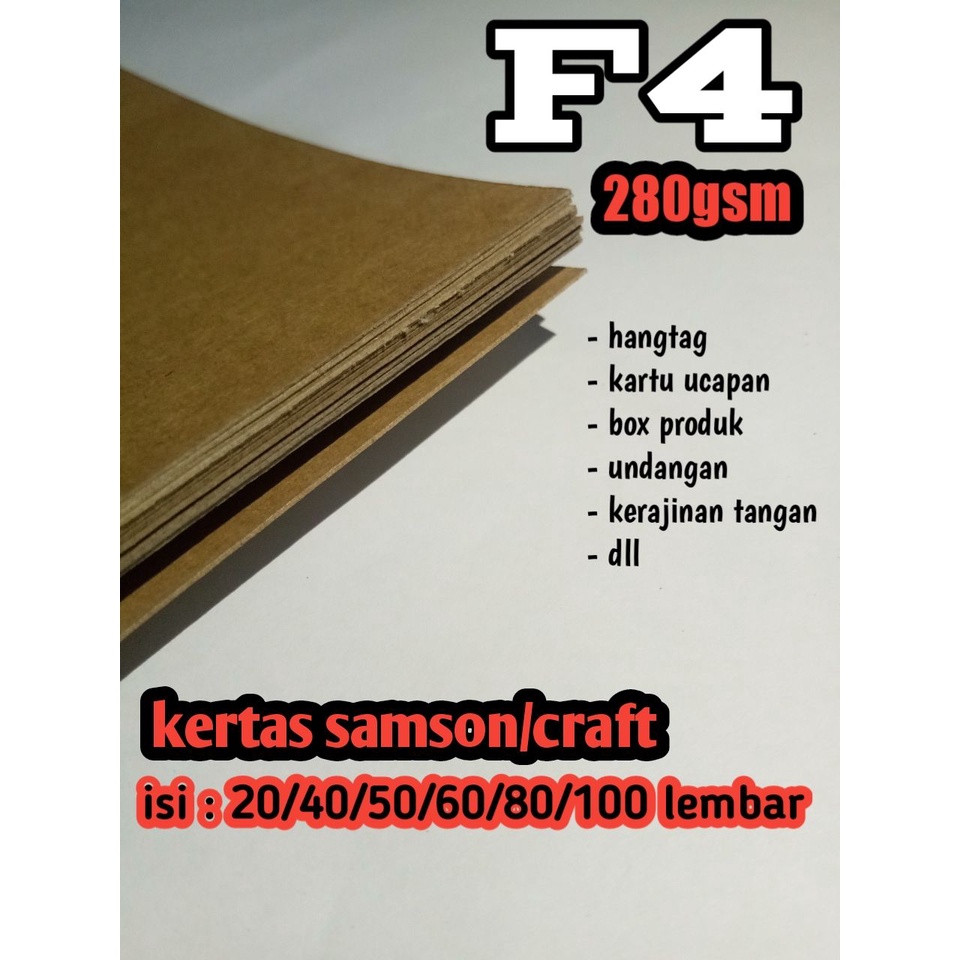 

[TERMURAH] 50lbr kertas samson/kraf F4 275/280gsm tebal