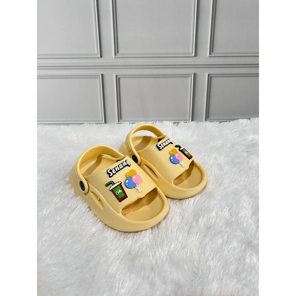 IR-307S-2 Sandal Selop Anak Perempuan Tali Belakang Karakter Balon Rainbow / Sandal Karet Anak Cewek Merek Irsoe Ukuran 19-24