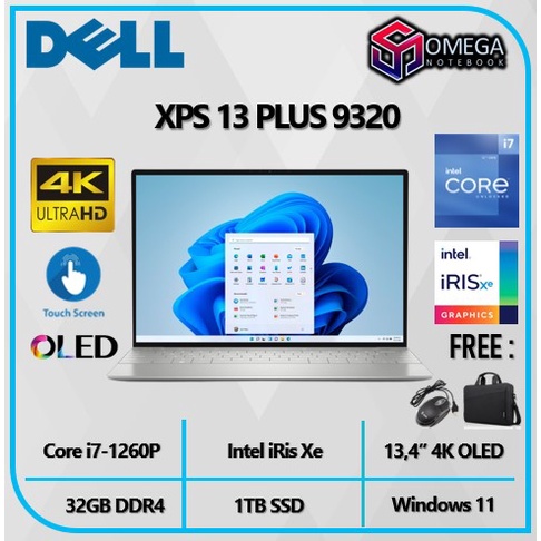 DELL XPS 13 PLUS 9320 OLED 4K i7 1260P 32GB 1TBSSD iRis Xe Windows 11 13.4 UHD TOUCH