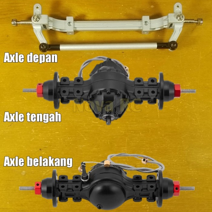 Axle gear Rc bus truck 1/14 with differential Depan/tengah/belakang