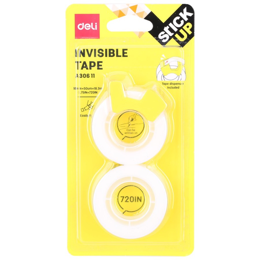 

Isolasi DELI Transparan Invisible Tape 18mm - EA30611
