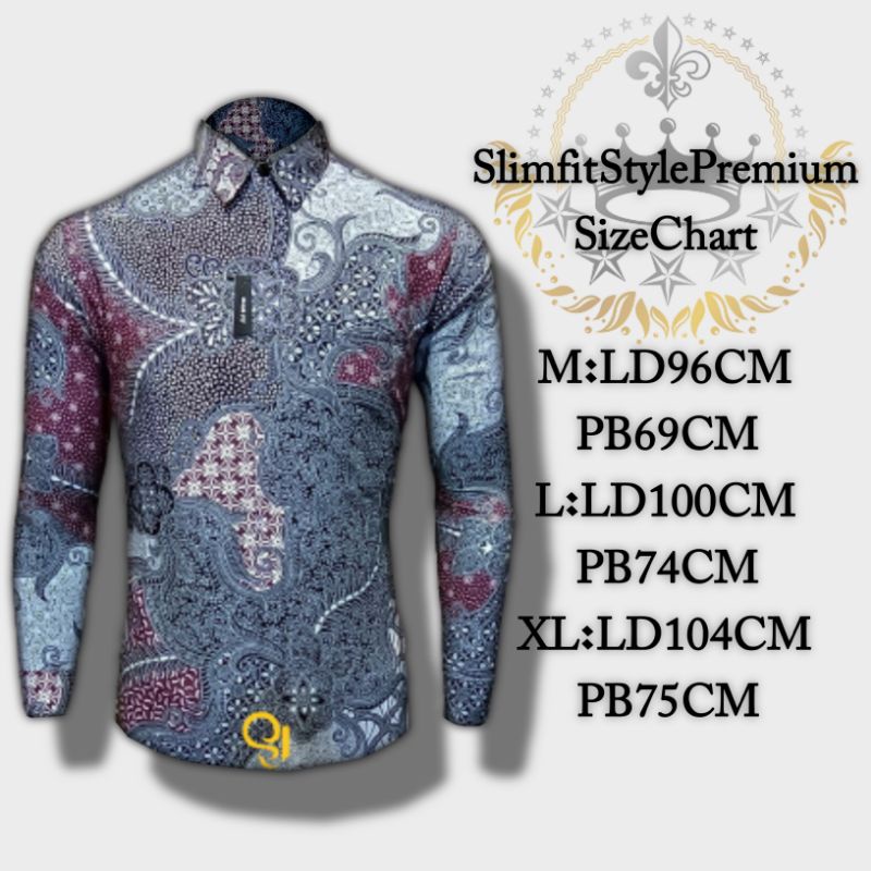 kemeja batik pria slimfit modern kualitas mewah seragam dinas